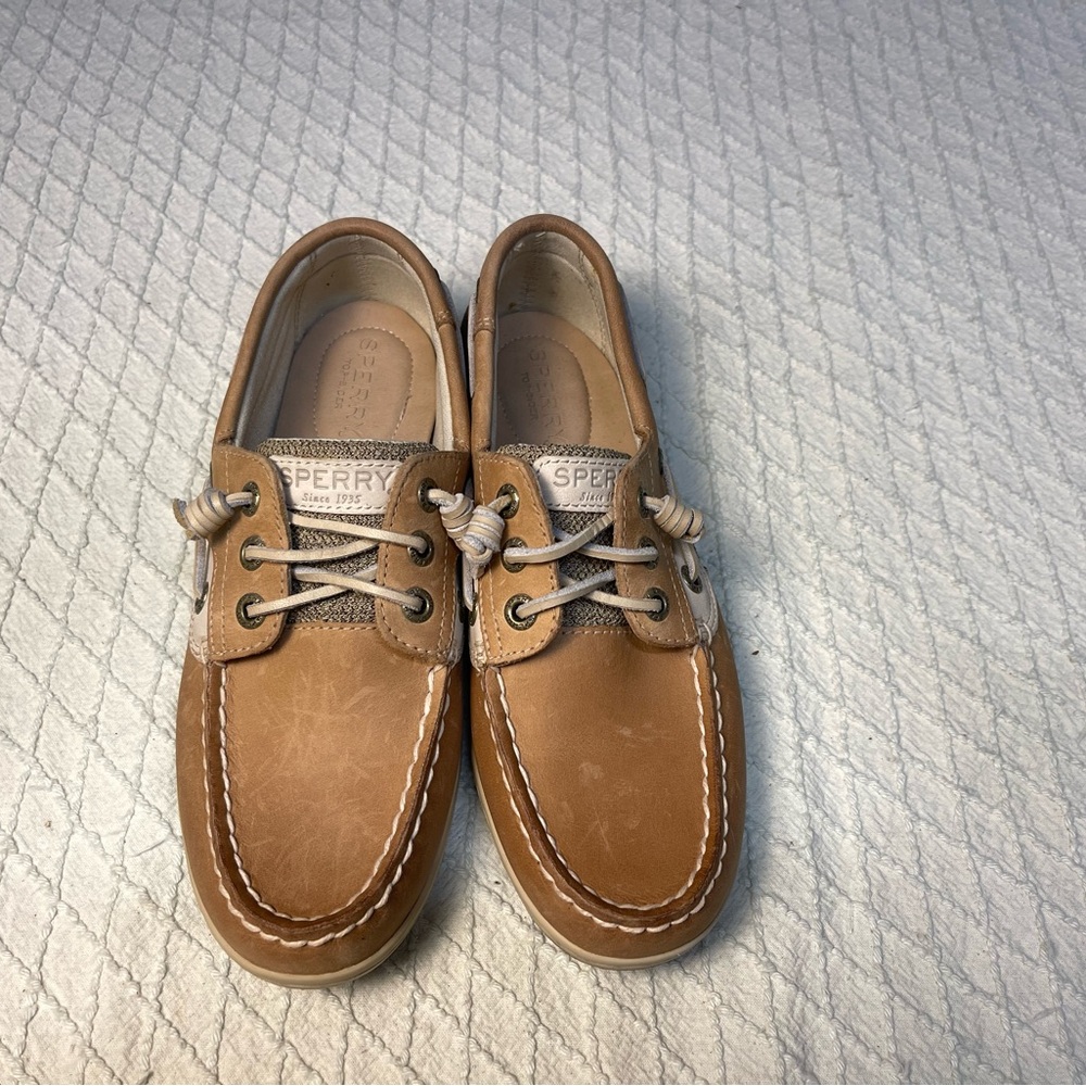 Sperry Women's Brown and Cream Boat Shoes - Picture 6 of 6